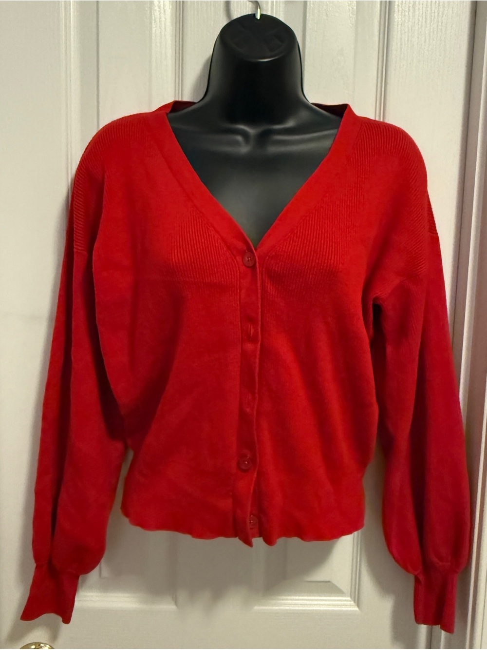 Ralph Lauren Red V-Neck Button Cardigan Sweater